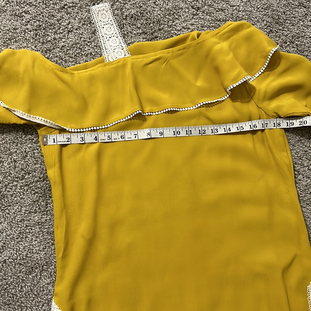 Kurta kameez Duppatta, pants. off shoulder yellow white lace top. long sleeve S - Picture 9 of 14